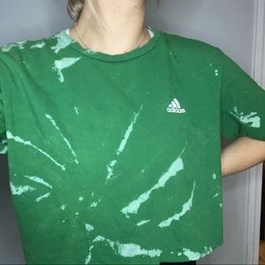 Reverse died mint and green adidas crop shirt